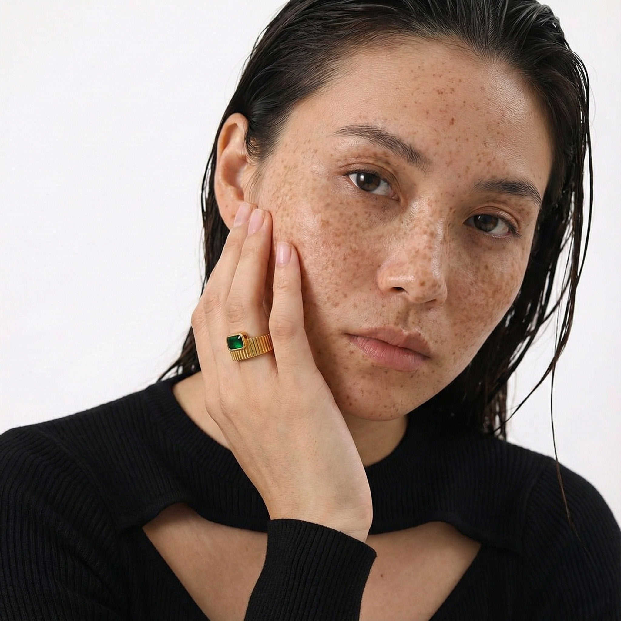 316L Square Zirconia Ring 詳細画像1｜Misy Jewelry