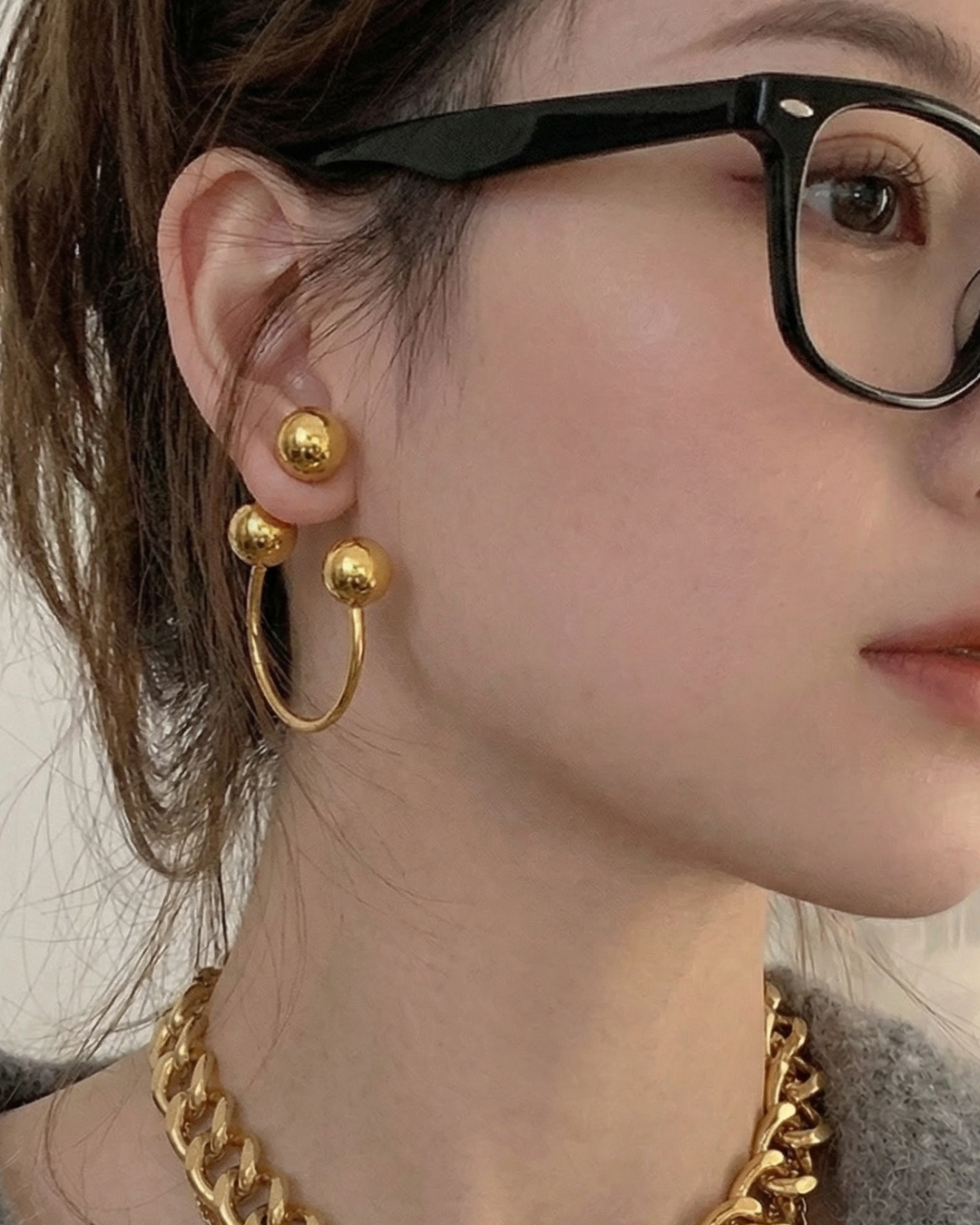 316L Elegant Sphere Earrings — ディテール | リング | サージカルステンレス316L | Misy Jewelry
