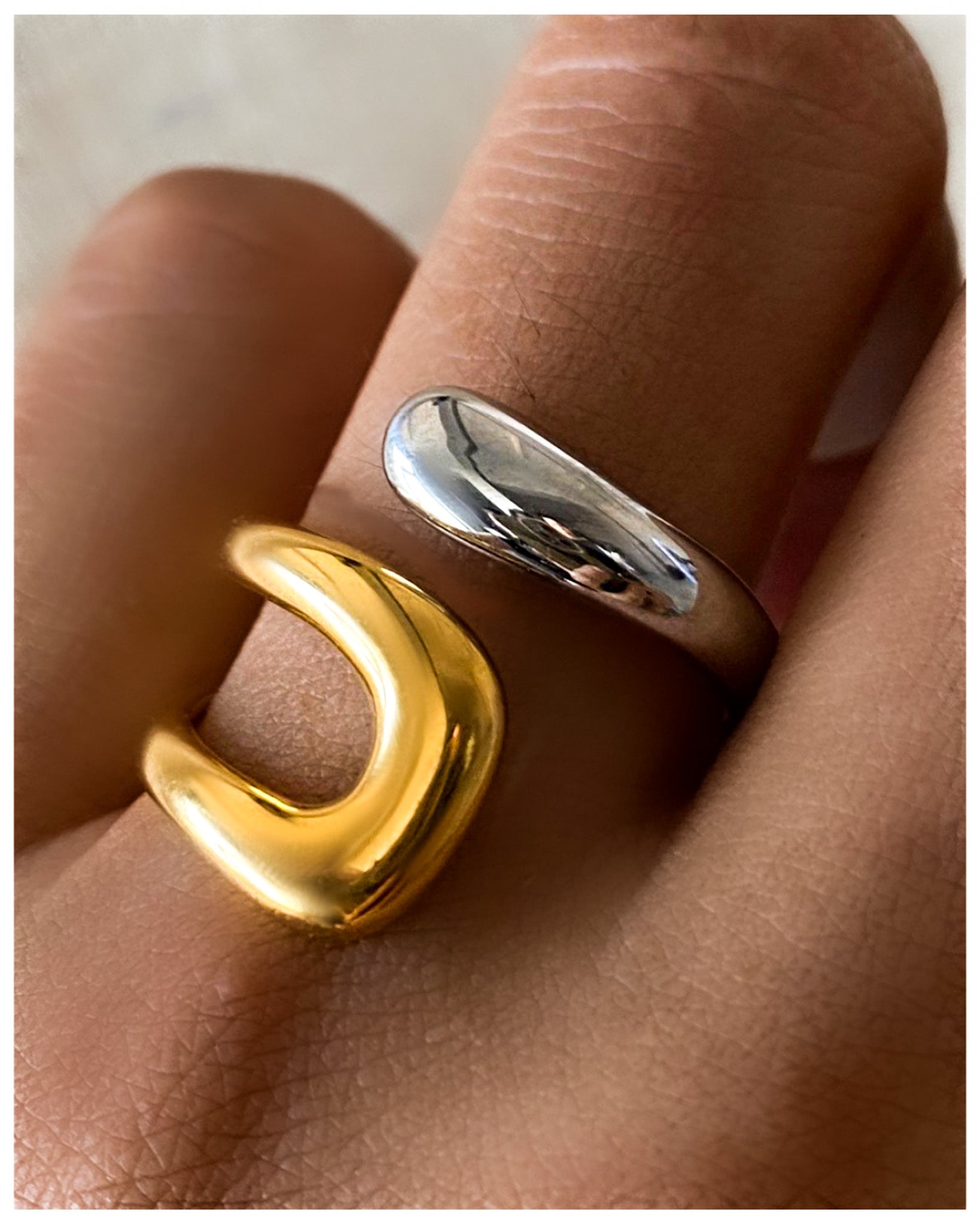 316L Bi-color Curve Sculpture Ring 詳細画像3｜Misy Jewelry