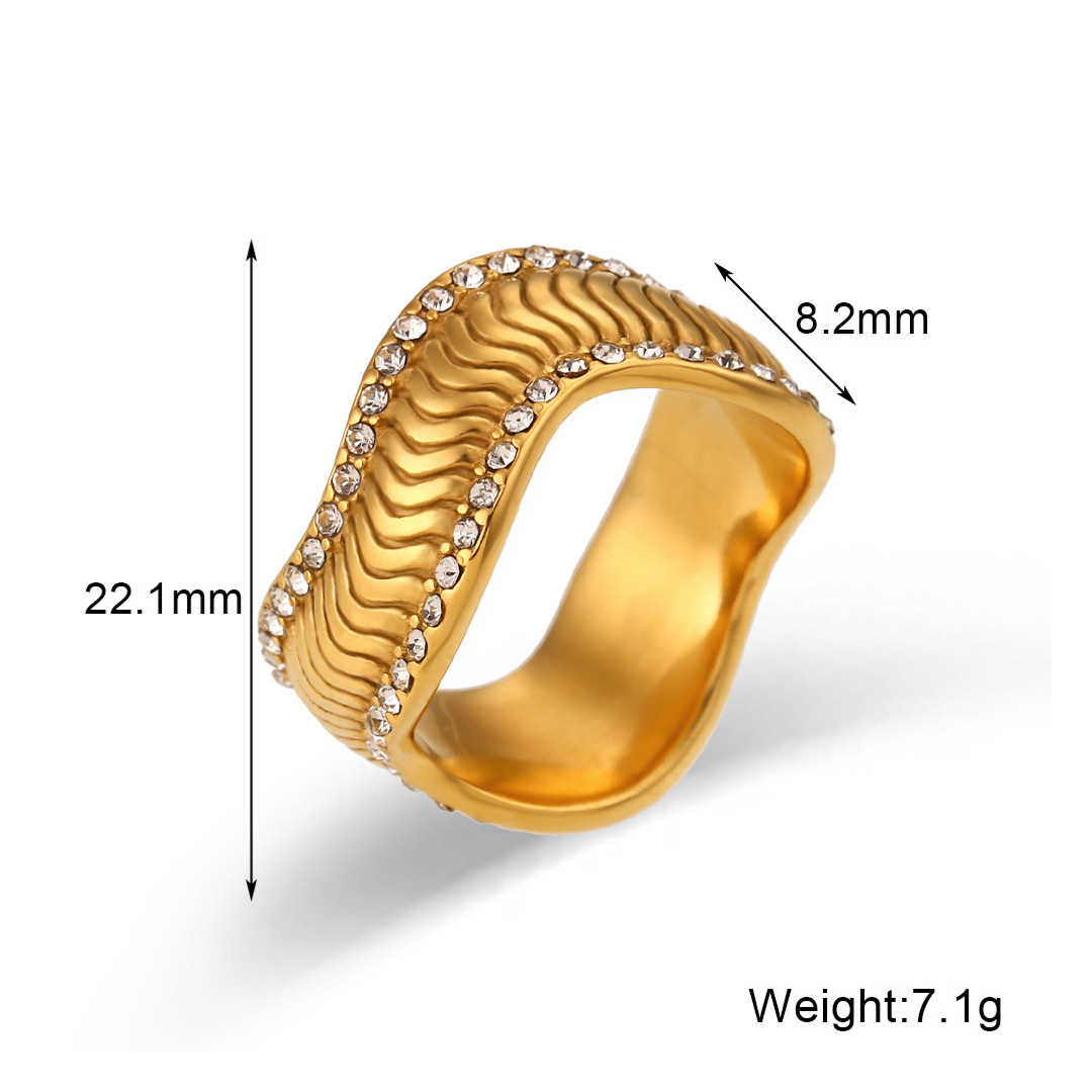 316L Wave Zirconia Ring 詳細画像2｜Misy Jewelry