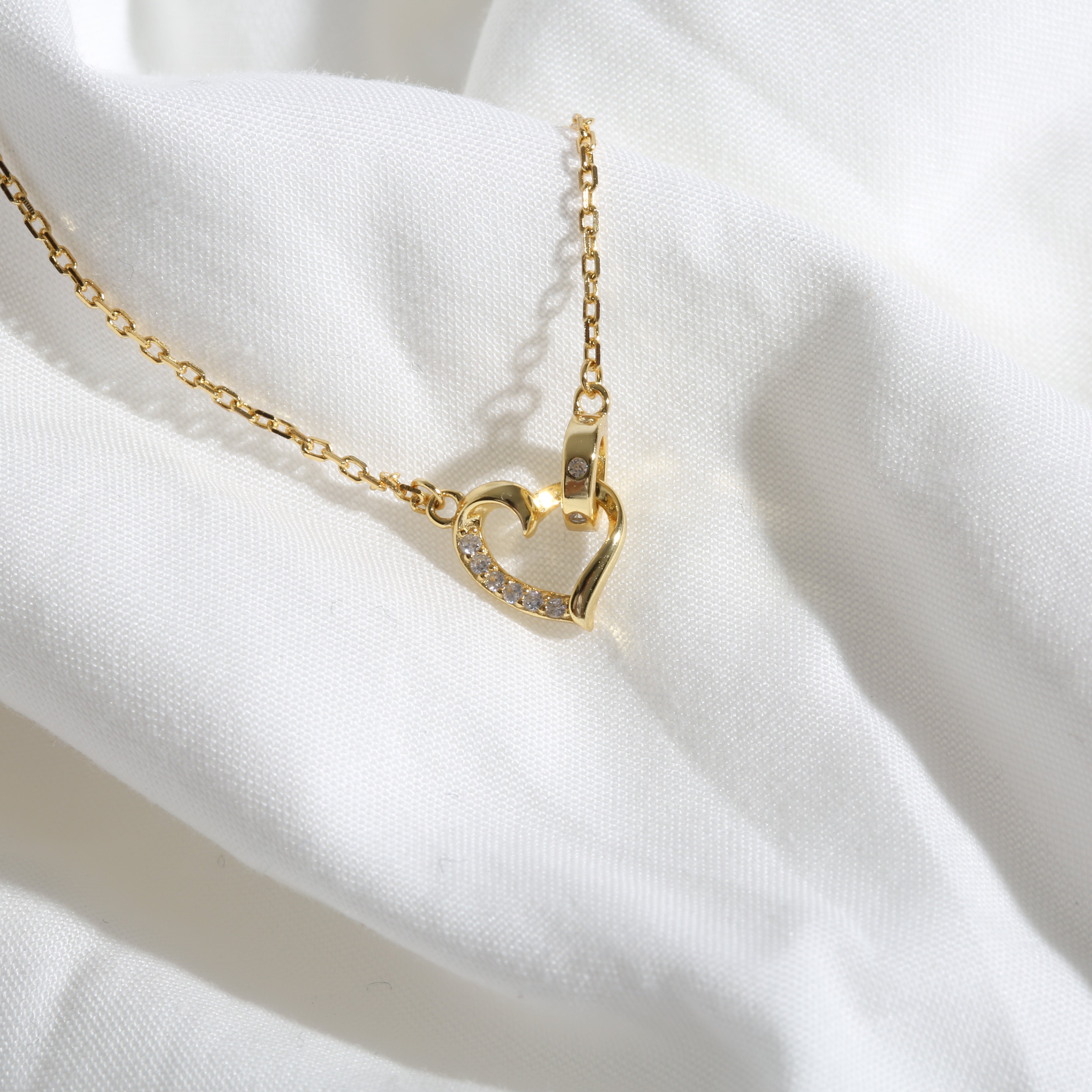 s925 Heart zirconia necklace 詳細画像1｜Misy Jewelry