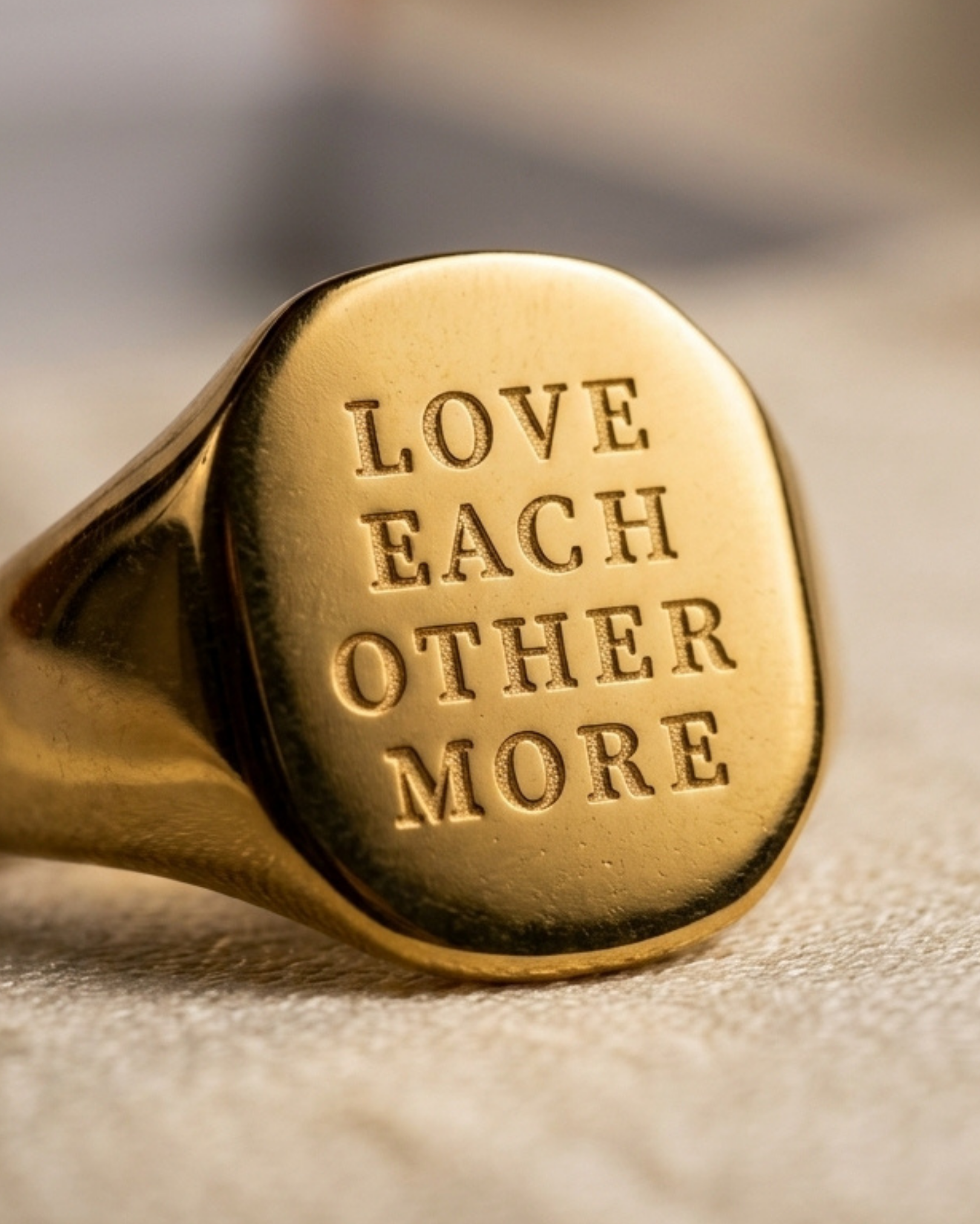 316L Square Ring~LOVE EACH OTHER~