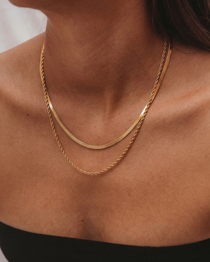 Double Rope Snake Necklace