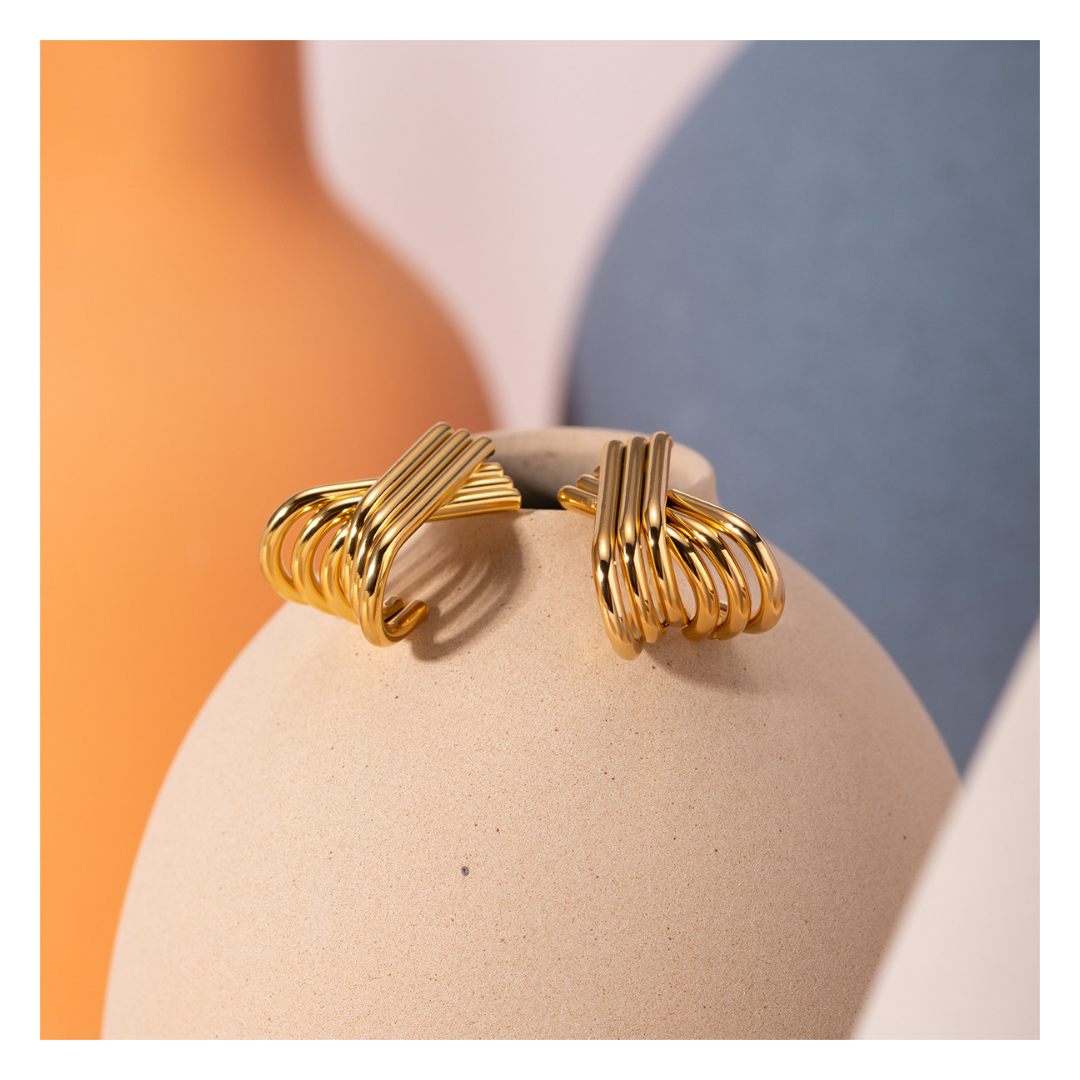 316L Elegant X-Cross Pierce — ディテール | リング | サージカルステンレス316L | Misy Jewelry