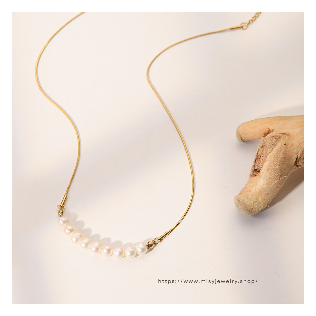 316L Snake Perl Necklace 詳細画像3｜Misy Jewelry