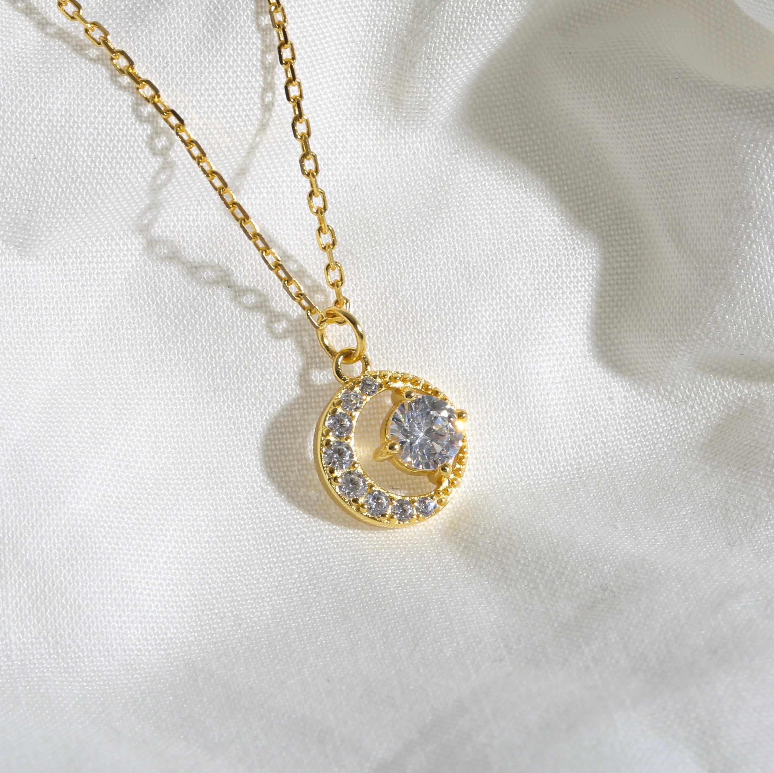 s925 Circle zirconia necklace - ネックレス｜Misy Jewelry