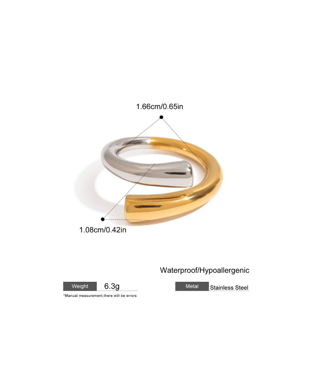 316L Bi-color Twist Duo Ring 詳細画像2｜Misy Jewelry