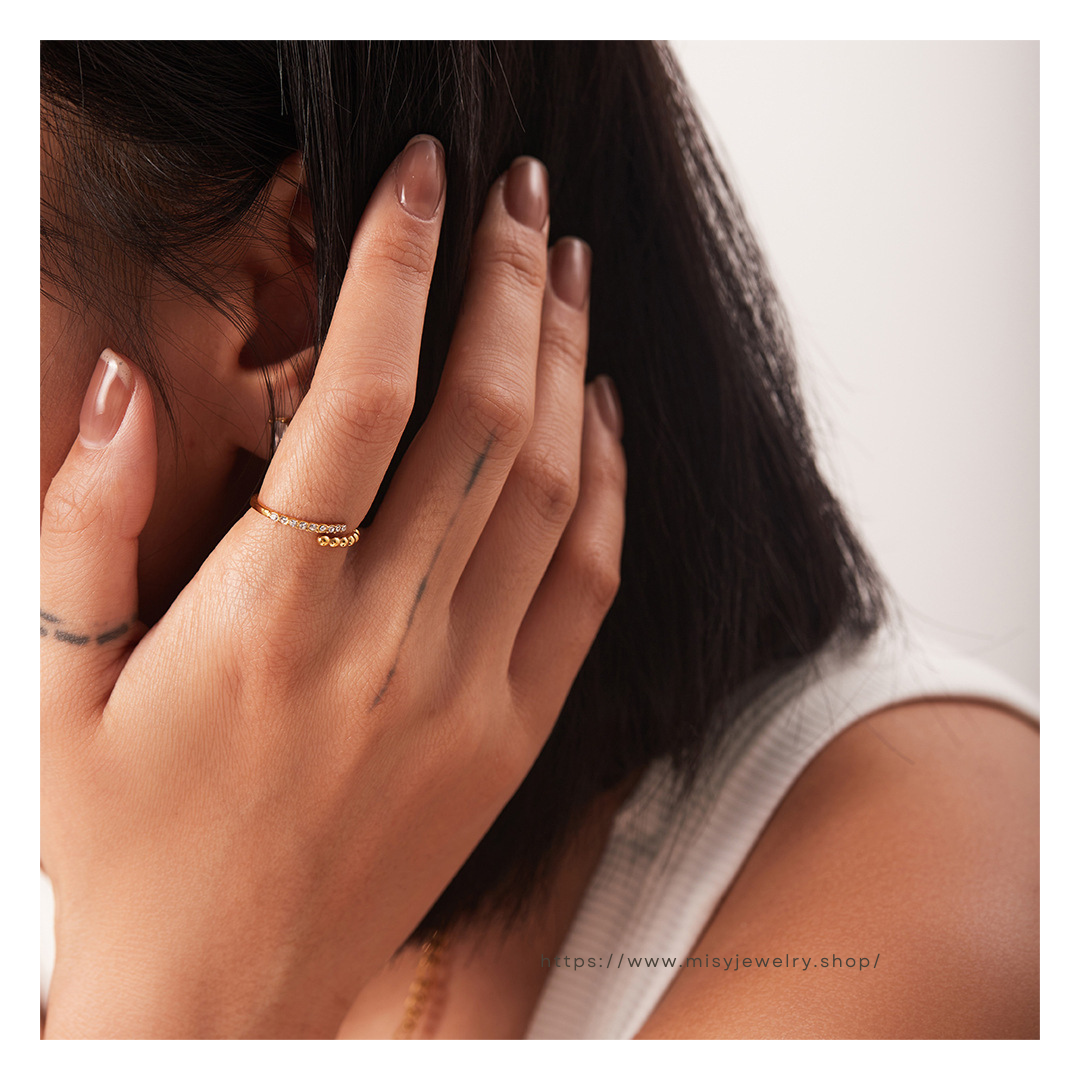 316L Zirconia Cubic Dot Ring — ディテール | リング | サージカルステンレス316L | Misy Jewelry