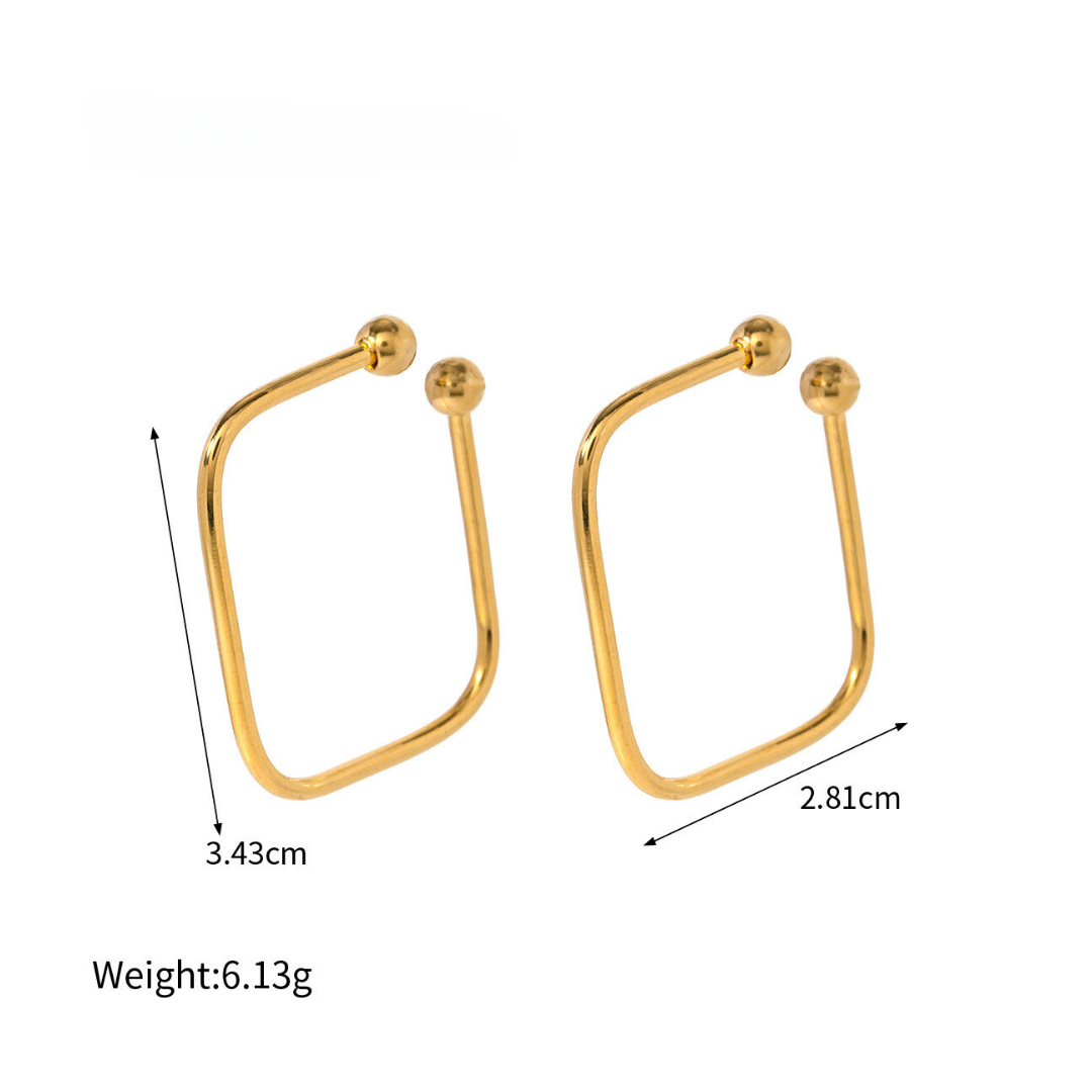 316L Elegant Square Earing 詳細画像5｜Misy Jewelry