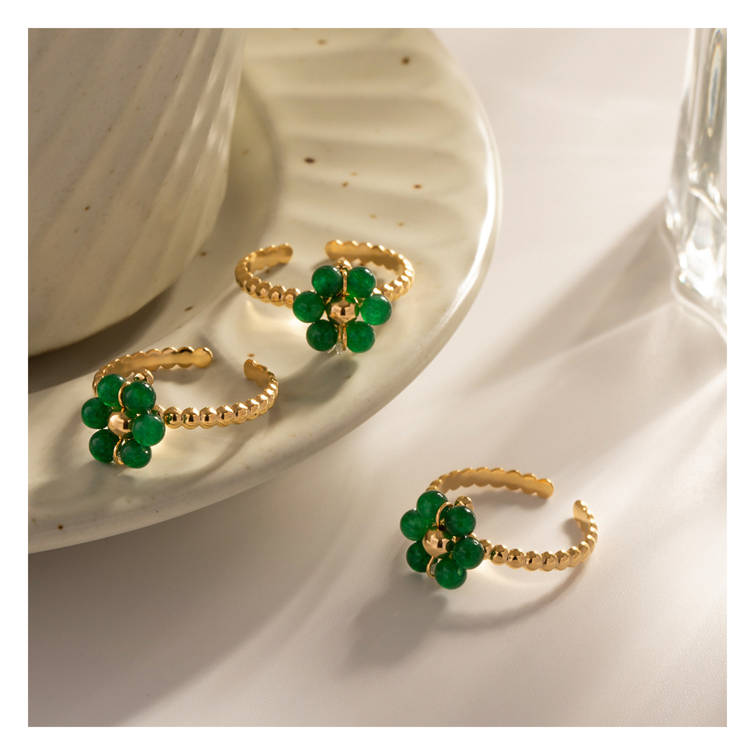316L Green Flower Ring 詳細画像9｜Misy Jewelry