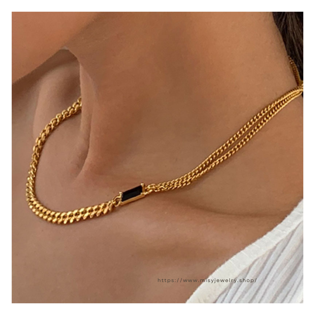 316L Square Zirconia Necklace 詳細画像4｜Misy Jewelry