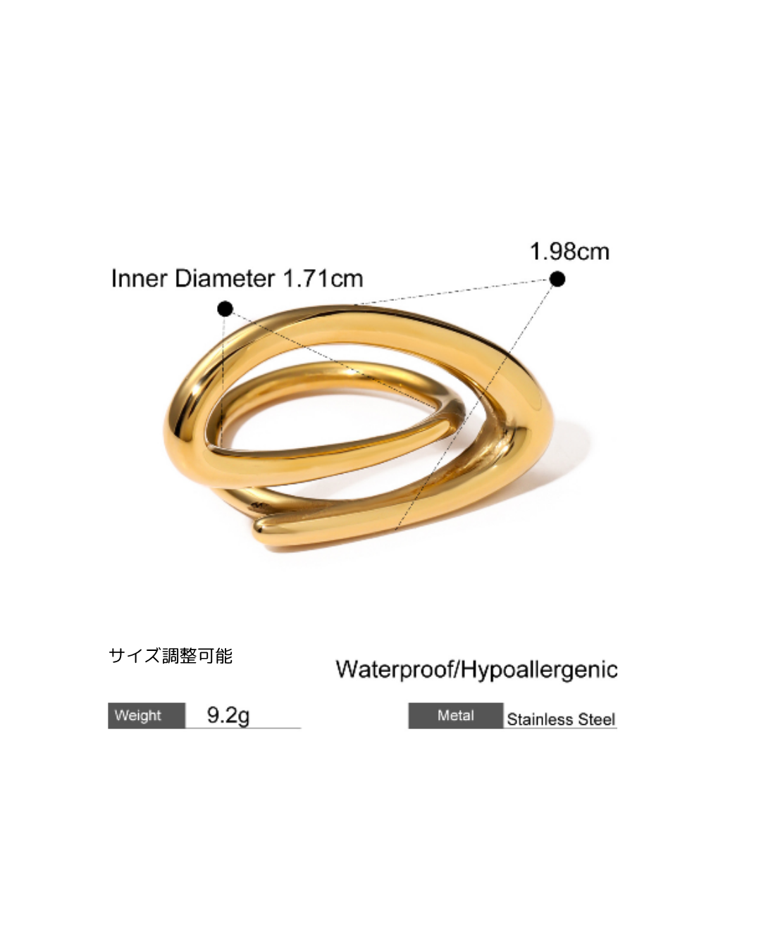 316L Open Shape Ring 詳細画像1｜Misy Jewelry