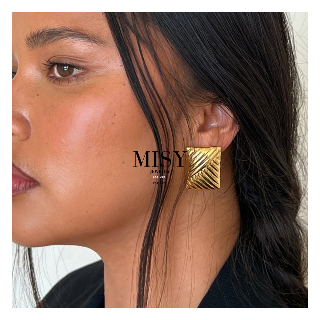 316L Elegant Square Pierce 詳細画像9｜Misy Jewelry