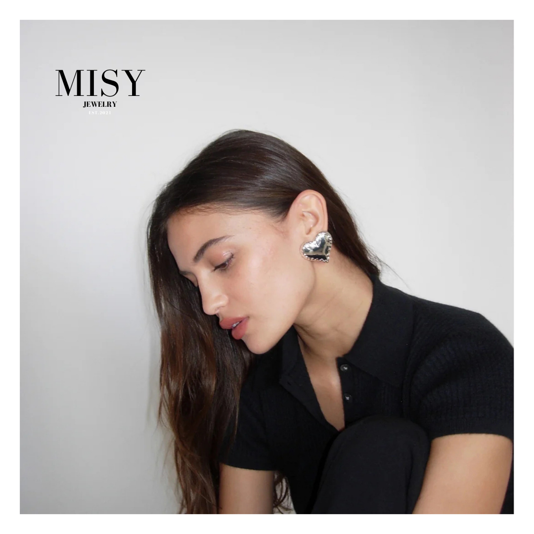 316L  Elegant Patch Heart Pierce 詳細画像6｜Misy Jewelry