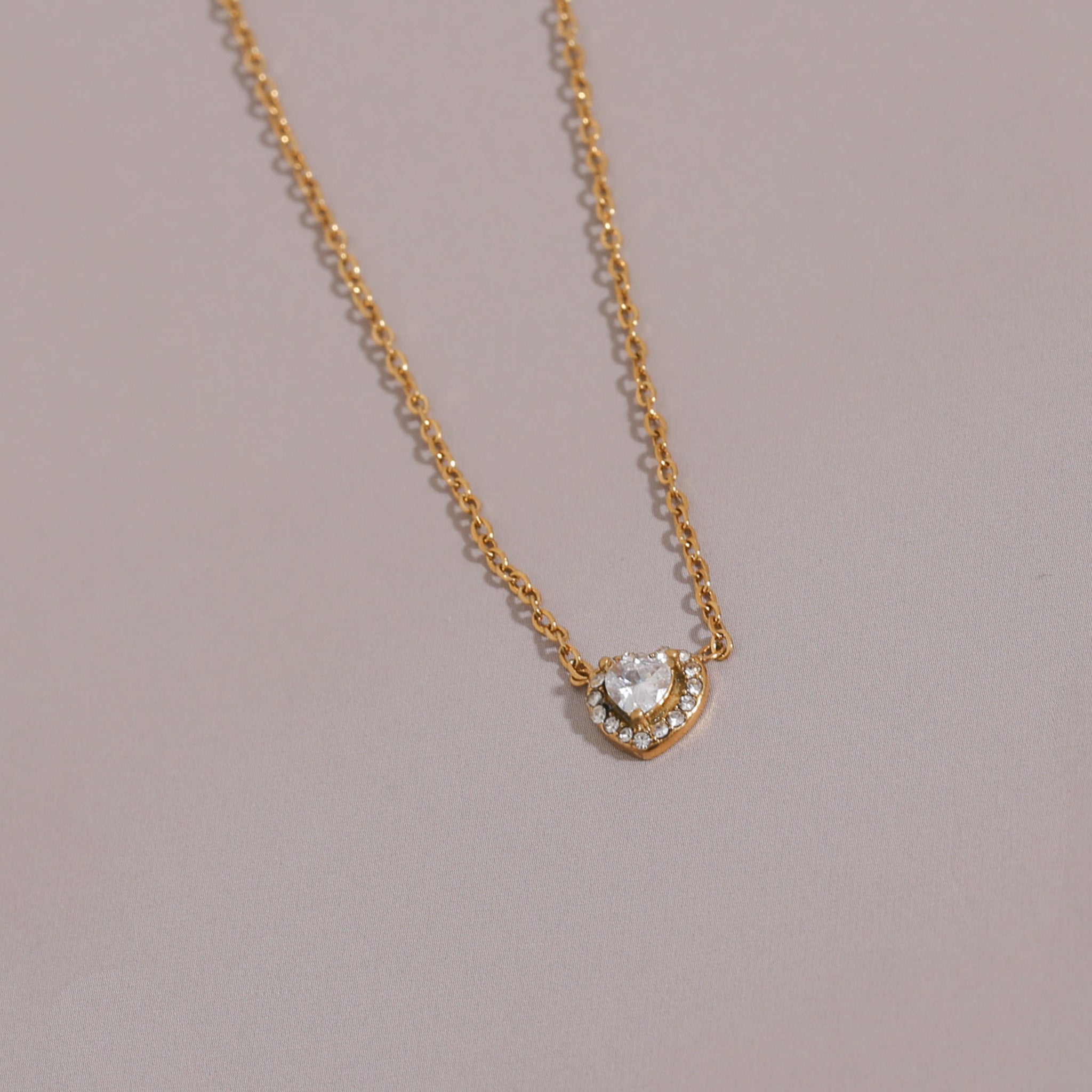 316L Zirconia Small Heart Necklace 詳細画像1｜Misy Jewelry
