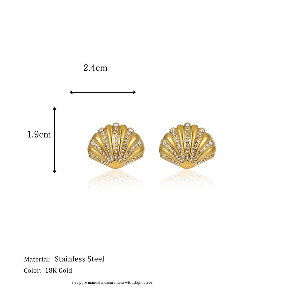316LShell Stud Earrings 詳細画像2｜Misy Jewelry