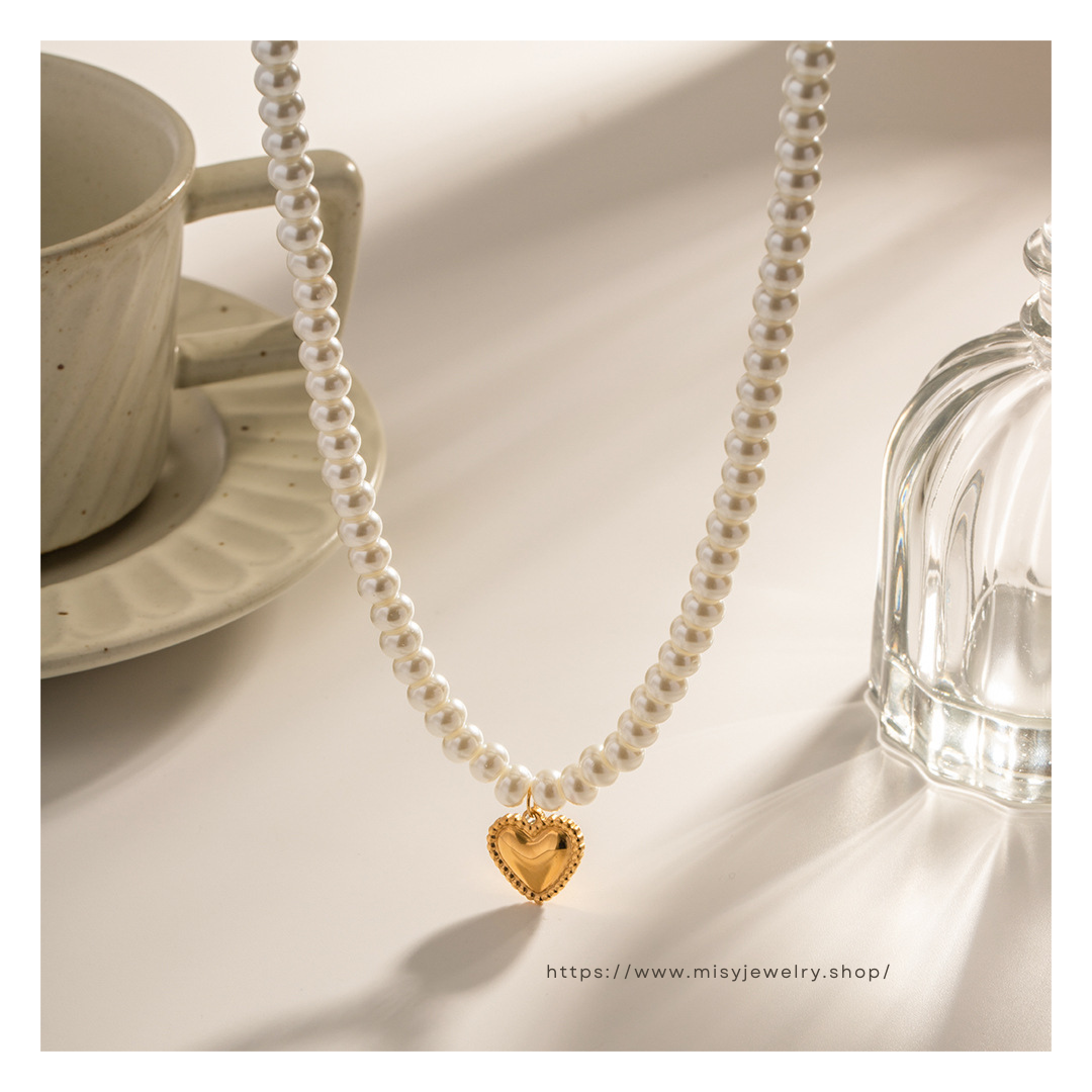 316L Heart Perl Necklace - ネックレス｜Misy Jewelry