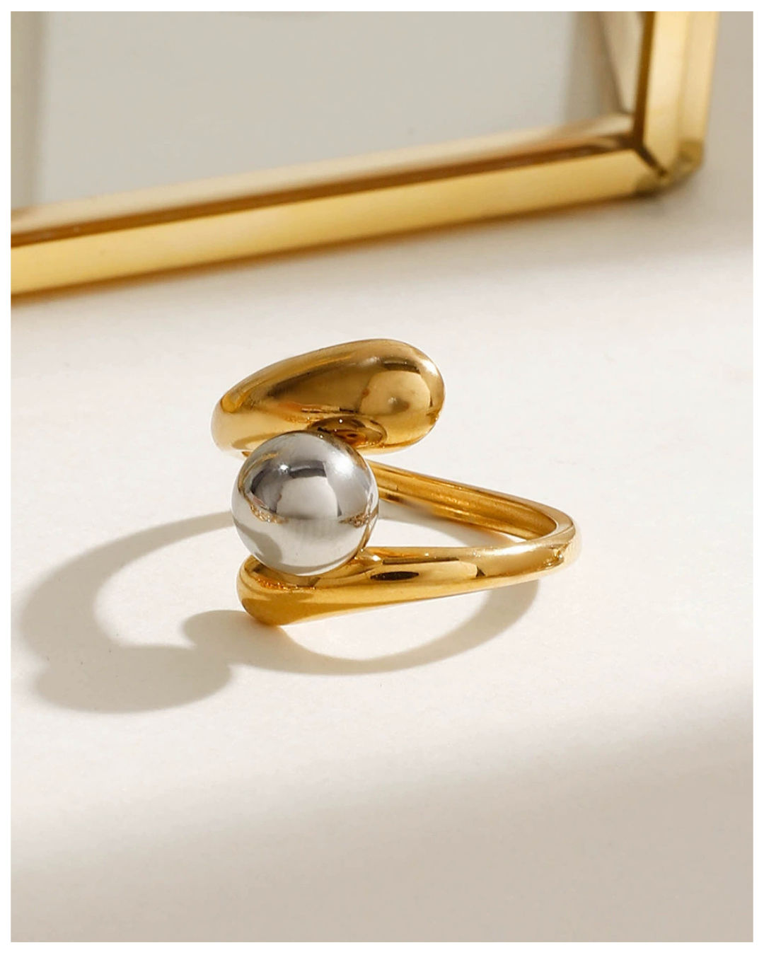 316L Bi-Color Sphere Bubble Ring4 - リング｜Misy Jewelry
