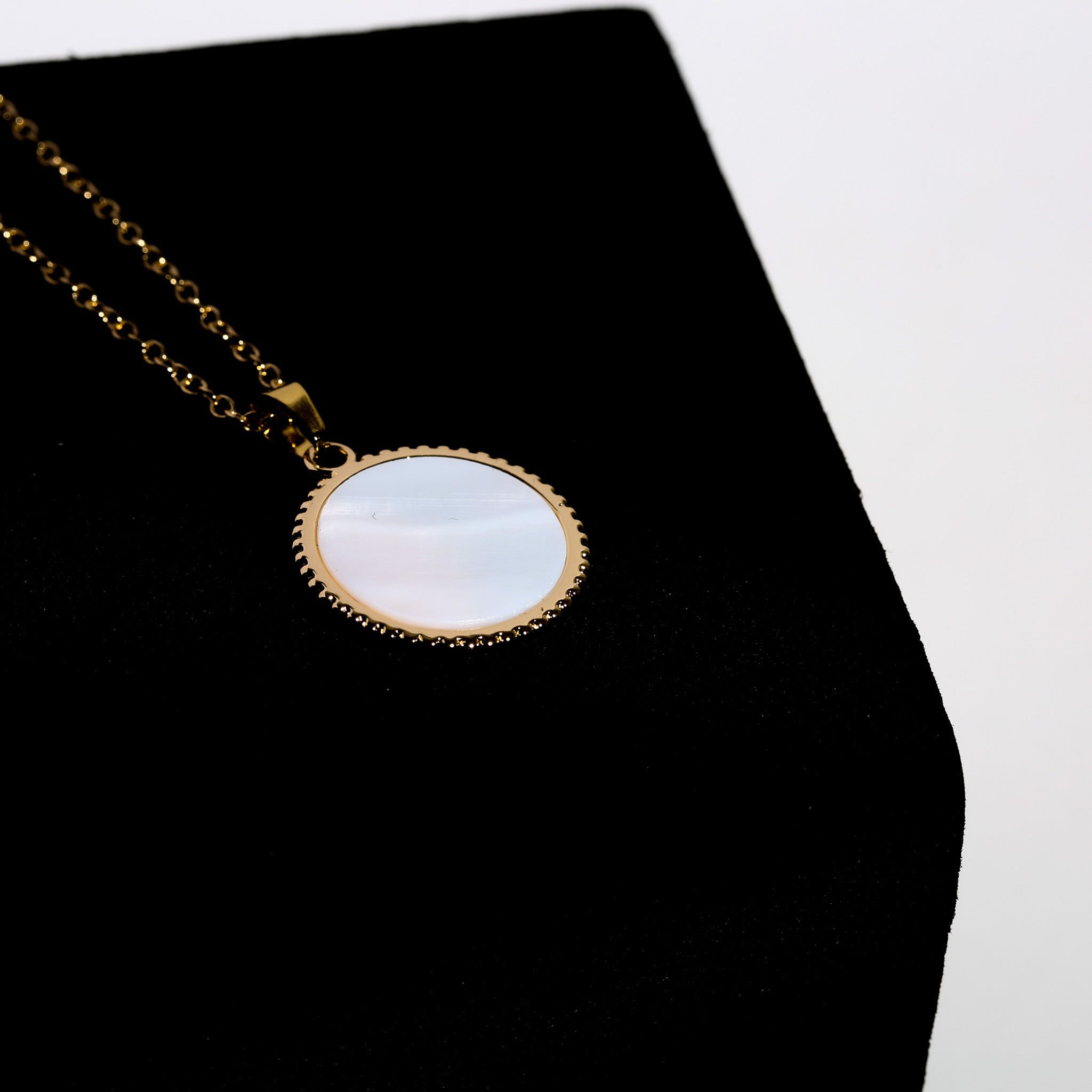 316L Moon Perl Necklace 詳細画像2｜Misy Jewelry