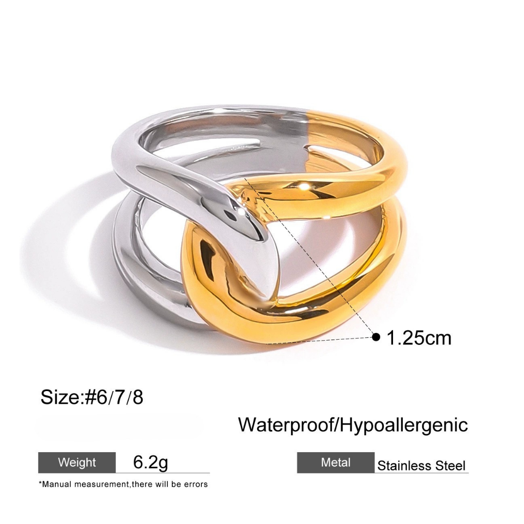 316L Bi-Color Harmony Link Ring 詳細画像2｜Misy Jewelry