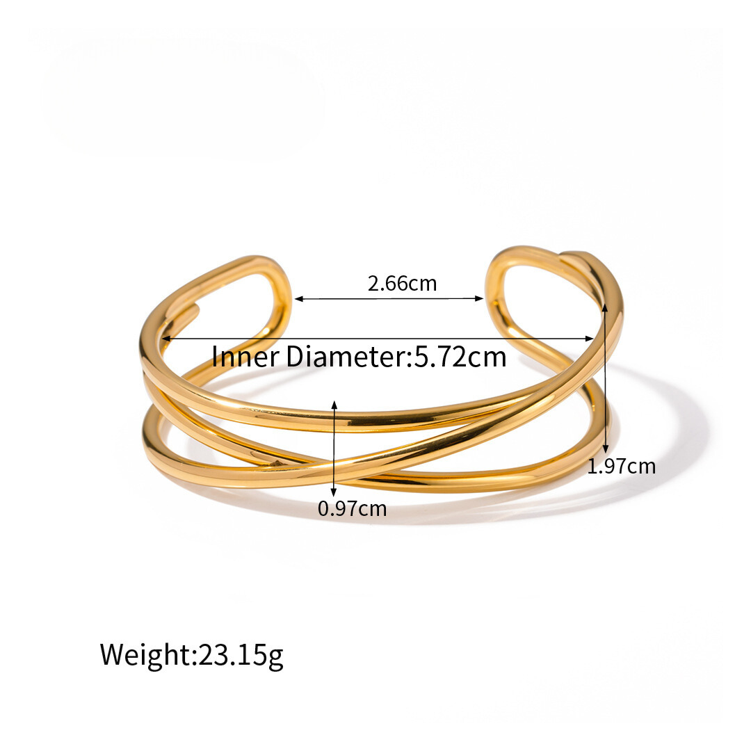316L Cross Bangle 詳細画像1｜Misy Jewelry