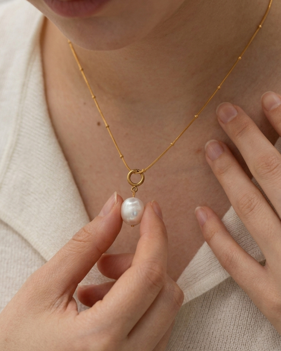 316L Eternal Pearl Necklace 詳細画像8｜Misy Jewelry