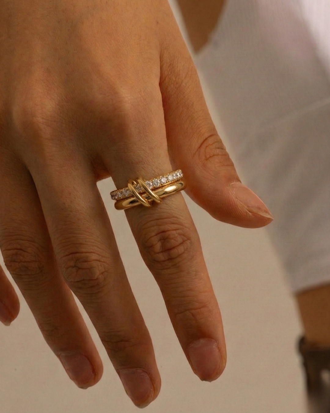 316L  Dual Shine Loop Ring - リング｜Misy Jewelry