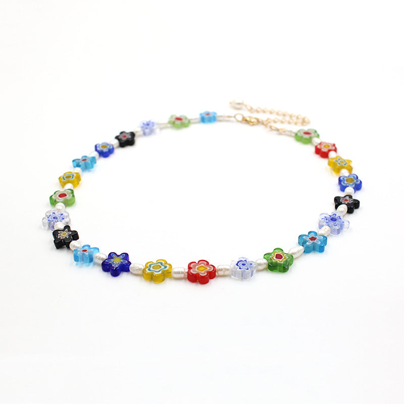 316L Millefiori Perl necklace 1