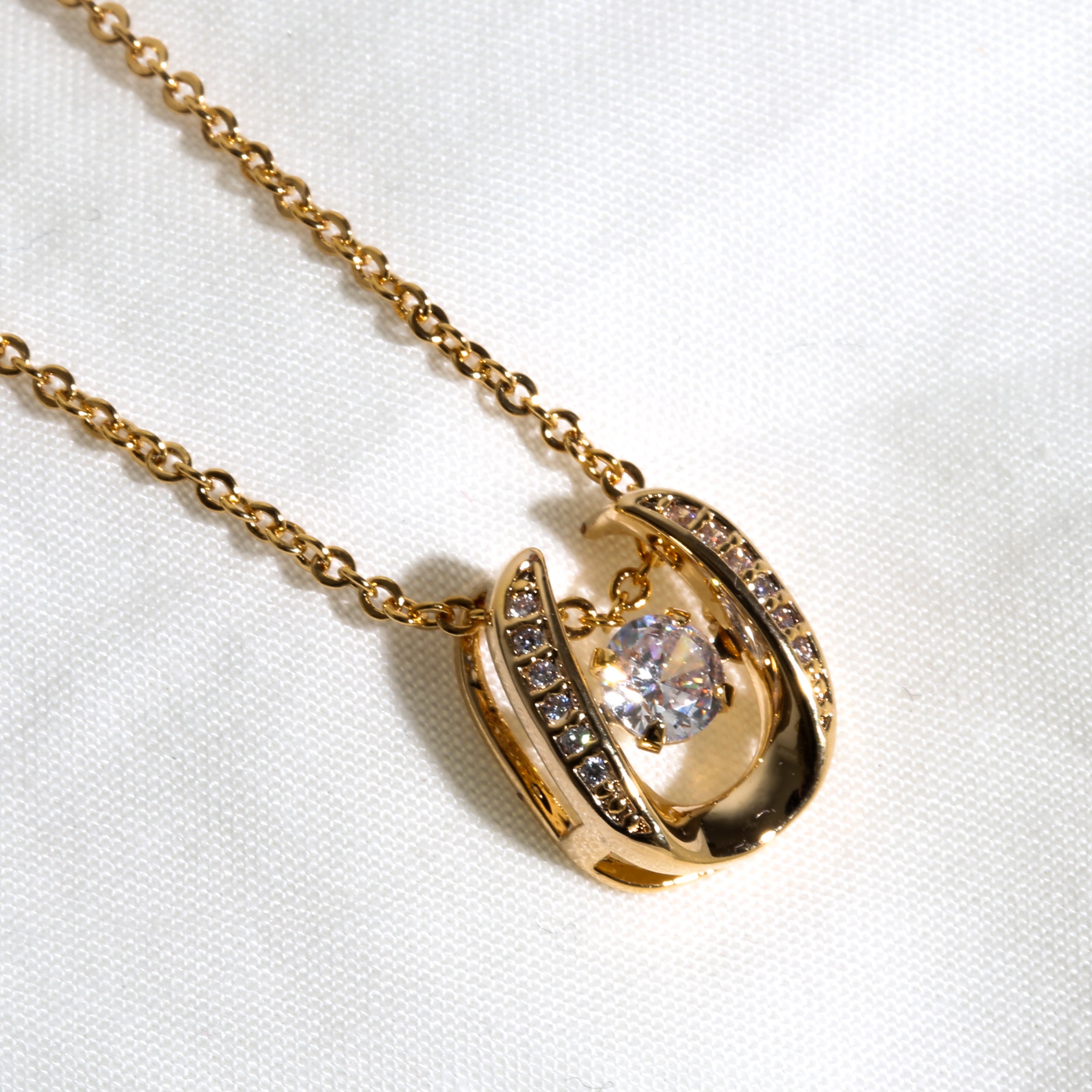 316L Horseshoe zirconia necklace 詳細画像5｜Misy Jewelry