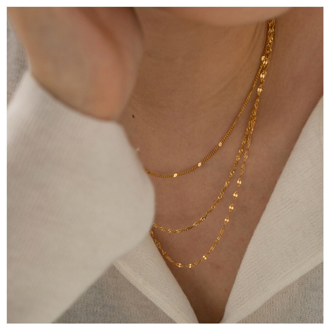 3連 Petal Screw Dot Necklace - ネックレス｜Misy Jewelry