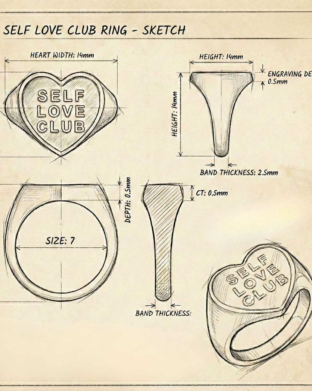 316L Heart Ring~SELF LOVE CLUB~ 詳細画像1｜Misy Jewelry