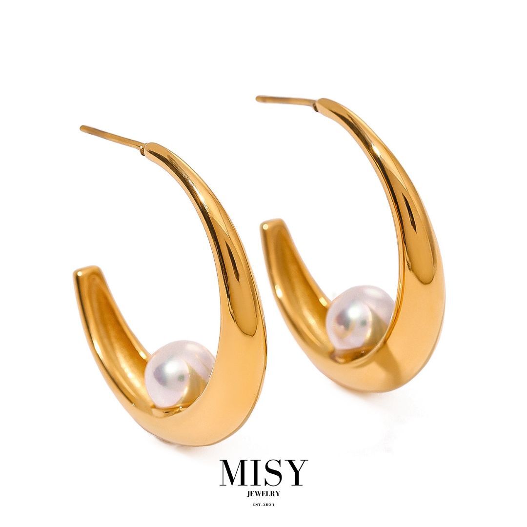 316L Pearl Hoops Pierce — ディテール | リング | サージカルステンレス316L | Misy Jewelry