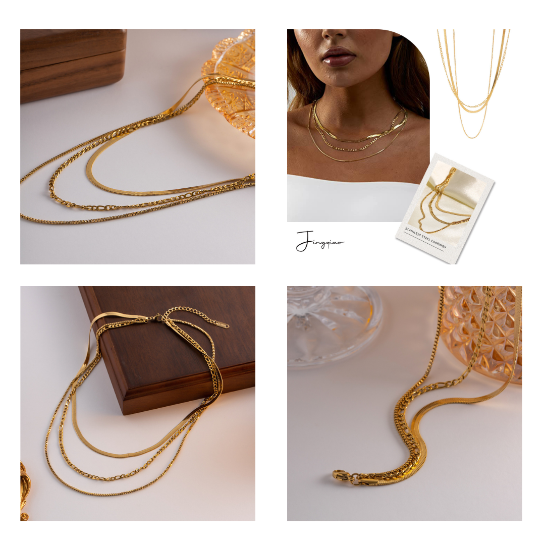 3連 Dot Figaro Chain Necklace 詳細画像3｜Misy Jewelry