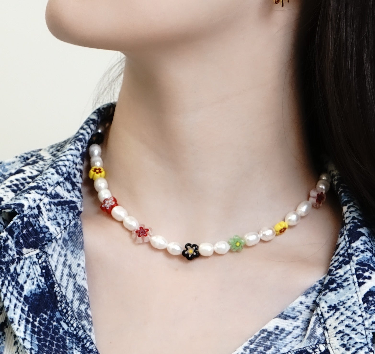 316L Millefiori Perl necklace 2