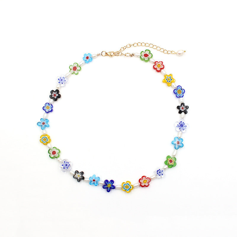 316L Millefiori Perl necklace 1