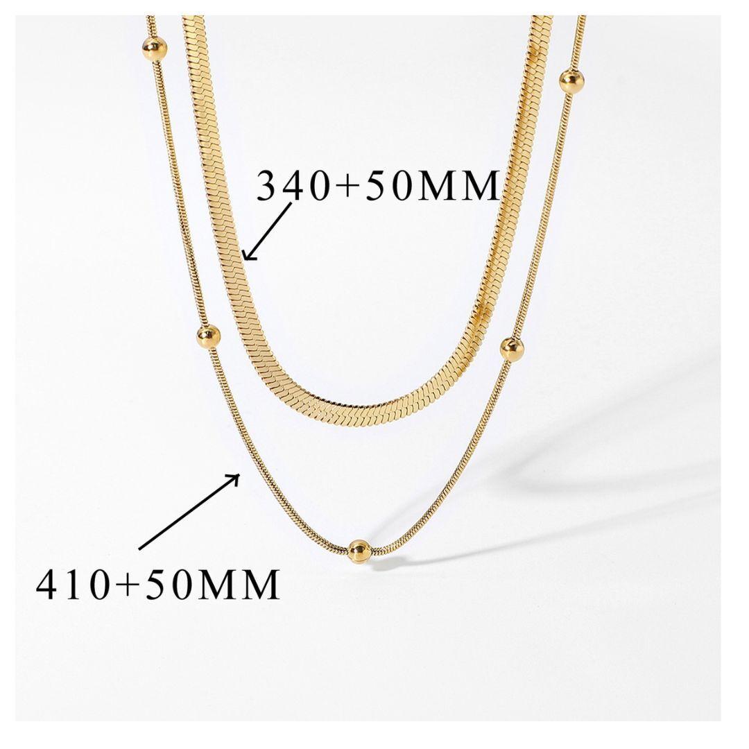 Double Dot Snake Necklace — 着用イメージ | ネックレス | サージカルステンレス316L | Misy Jewelry
