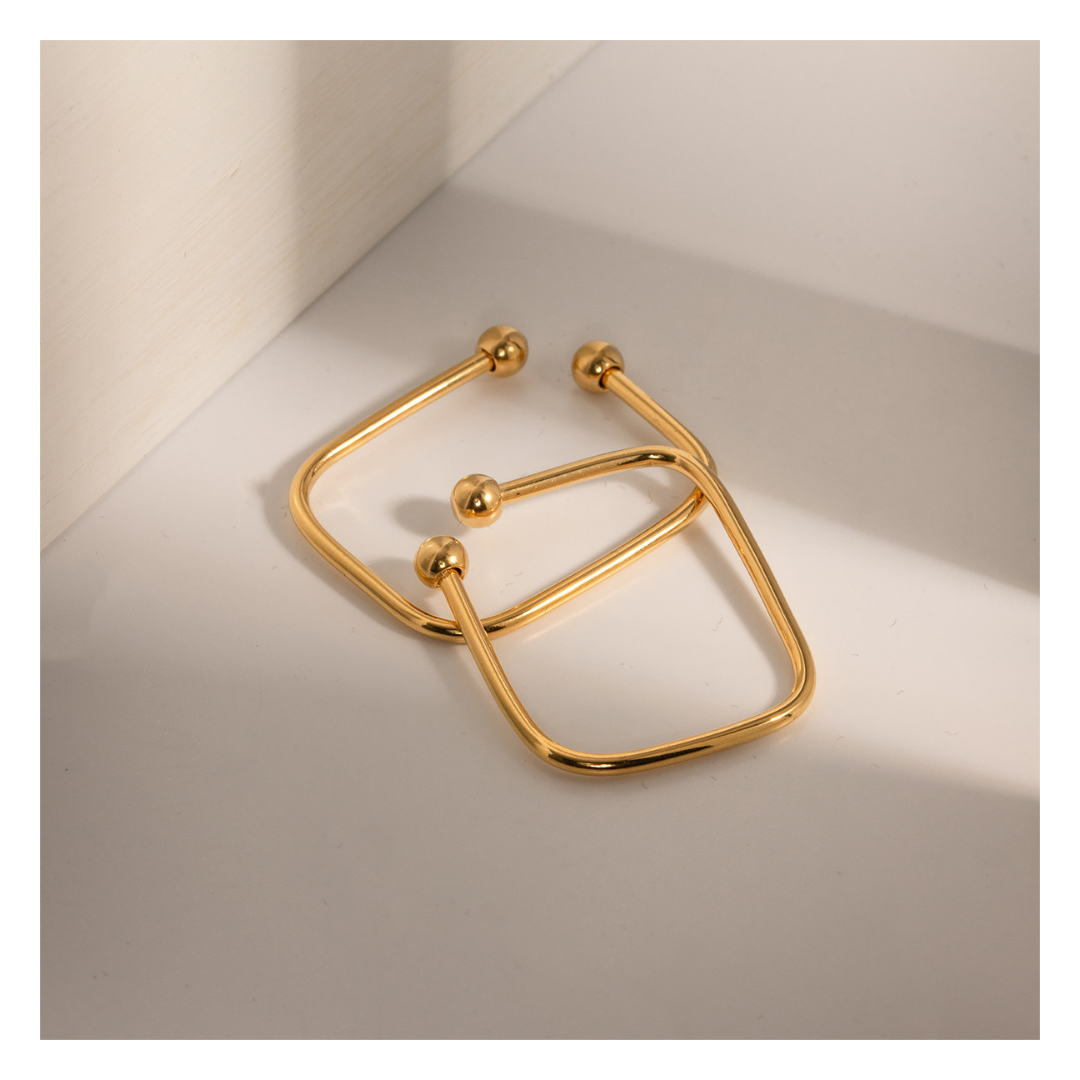 316L Elegant Square Earing 詳細画像2｜Misy Jewelry