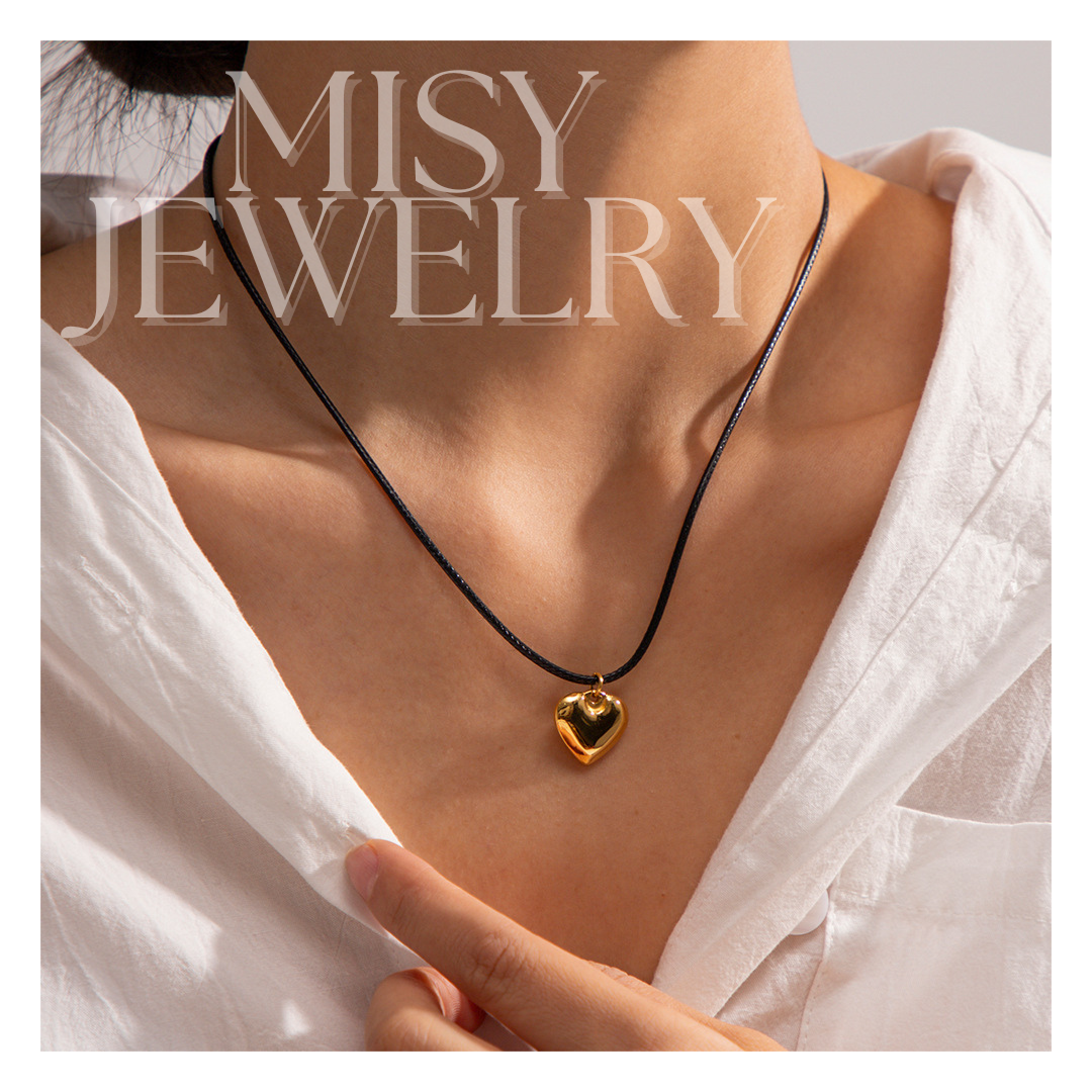316L Rope Heart Necklace 詳細画像1｜Misy Jewelry