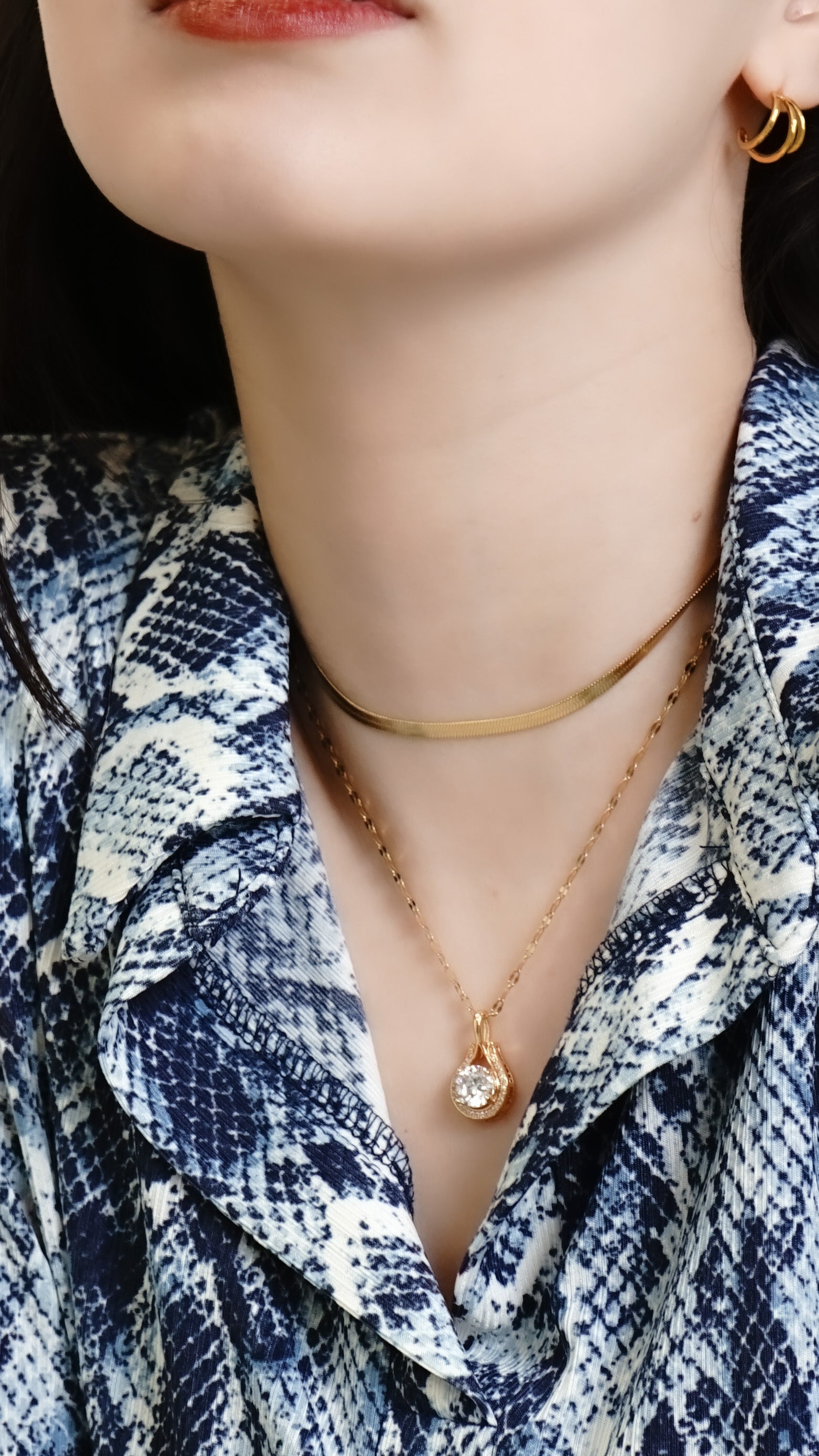 316L Tear Drop zirconia necklace 詳細画像6｜Misy Jewelry