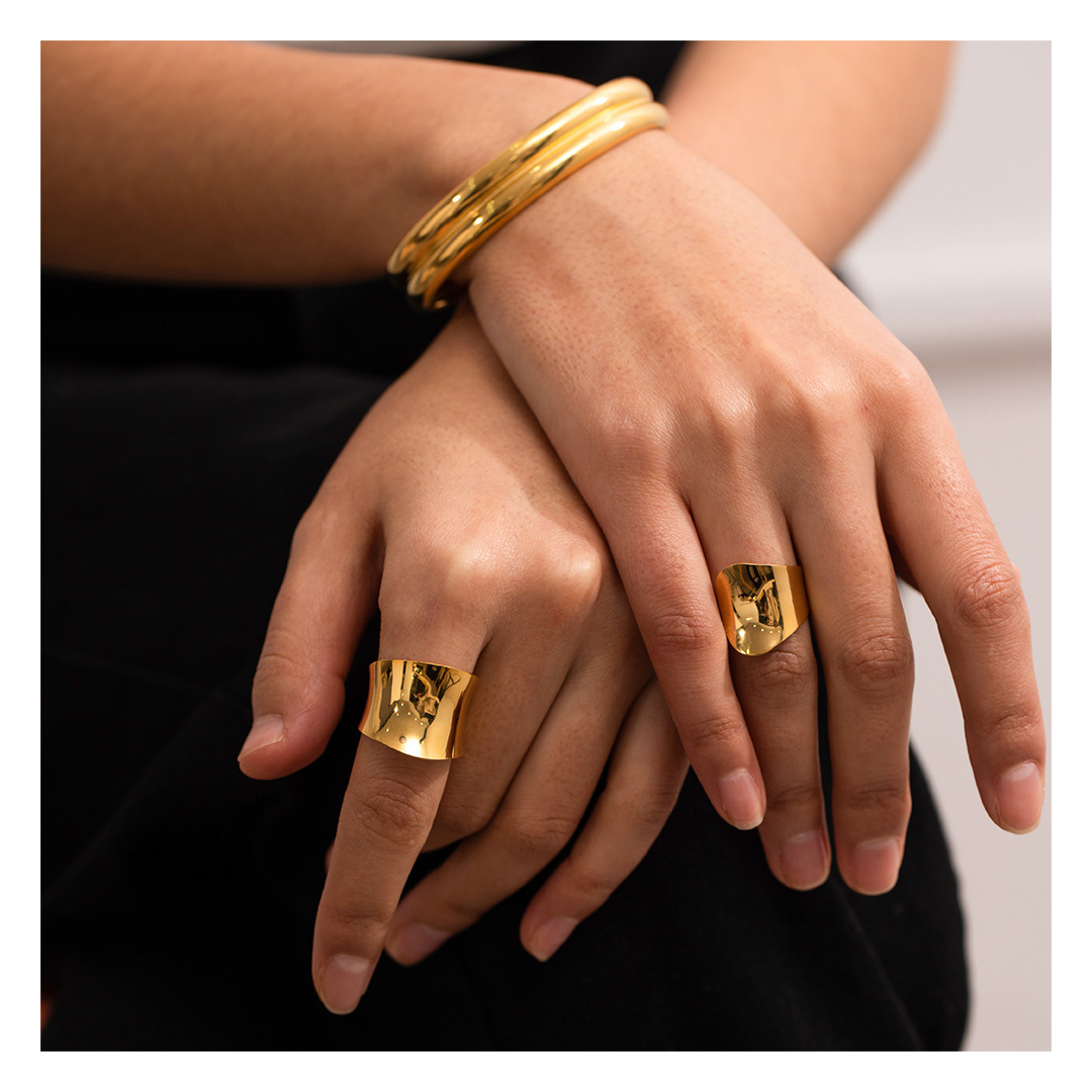 316L Golden Smooth Adjustable Ring — ディテール | リング | サージカルステンレス316L | Misy Jewelry