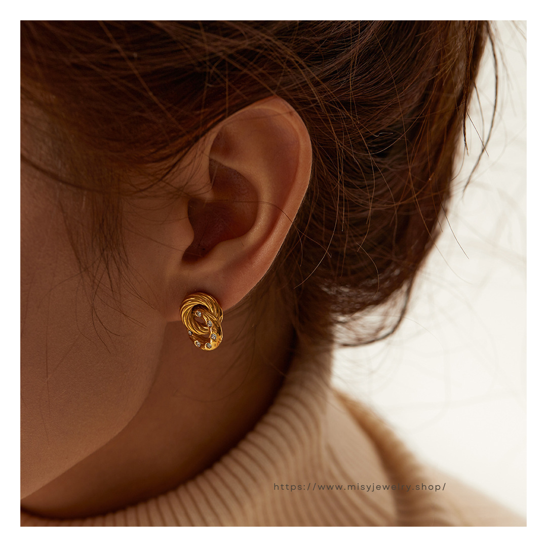 316L Zirconia Double Ring Pierce - リング｜Misy Jewelry