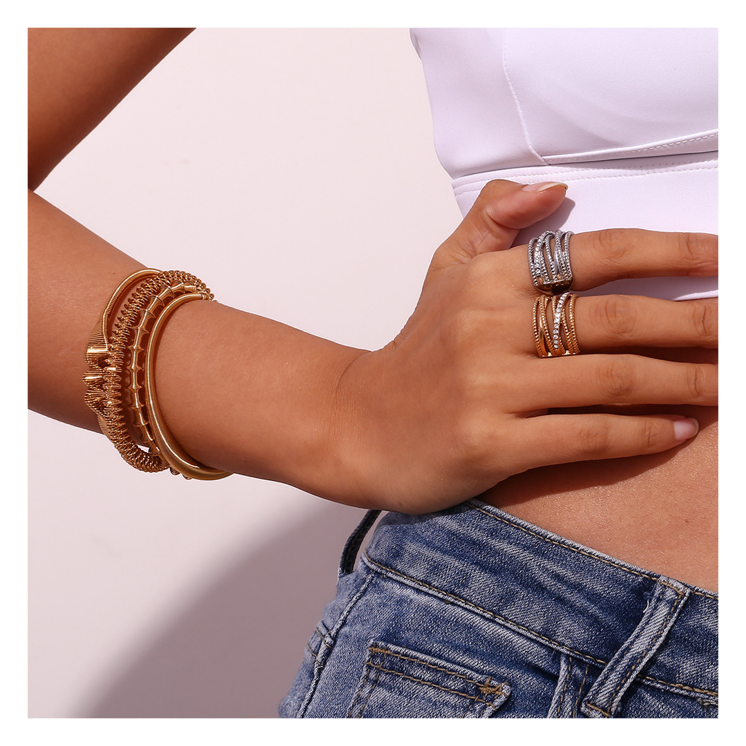 316L Twisted Zirconia Ring 詳細画像5｜Misy Jewelry