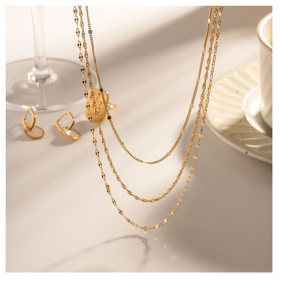 3連 Petal Screw Dot Necklace 詳細画像4｜Misy Jewelry