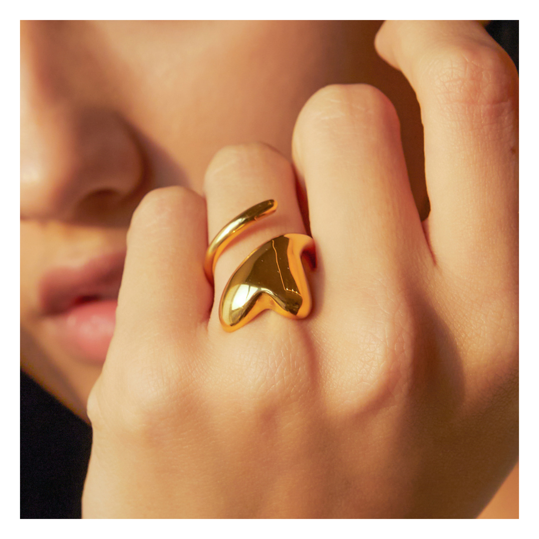 316L Cross Heart Ring - リング｜Misy Jewelry