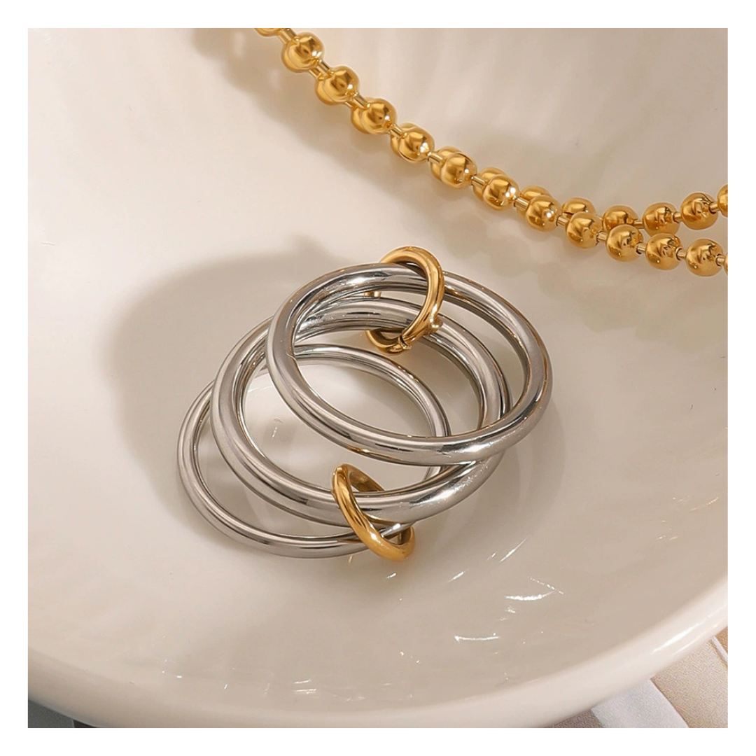 316L Bi-Color Multi-Layer Ring 詳細画像1｜Misy Jewelry
