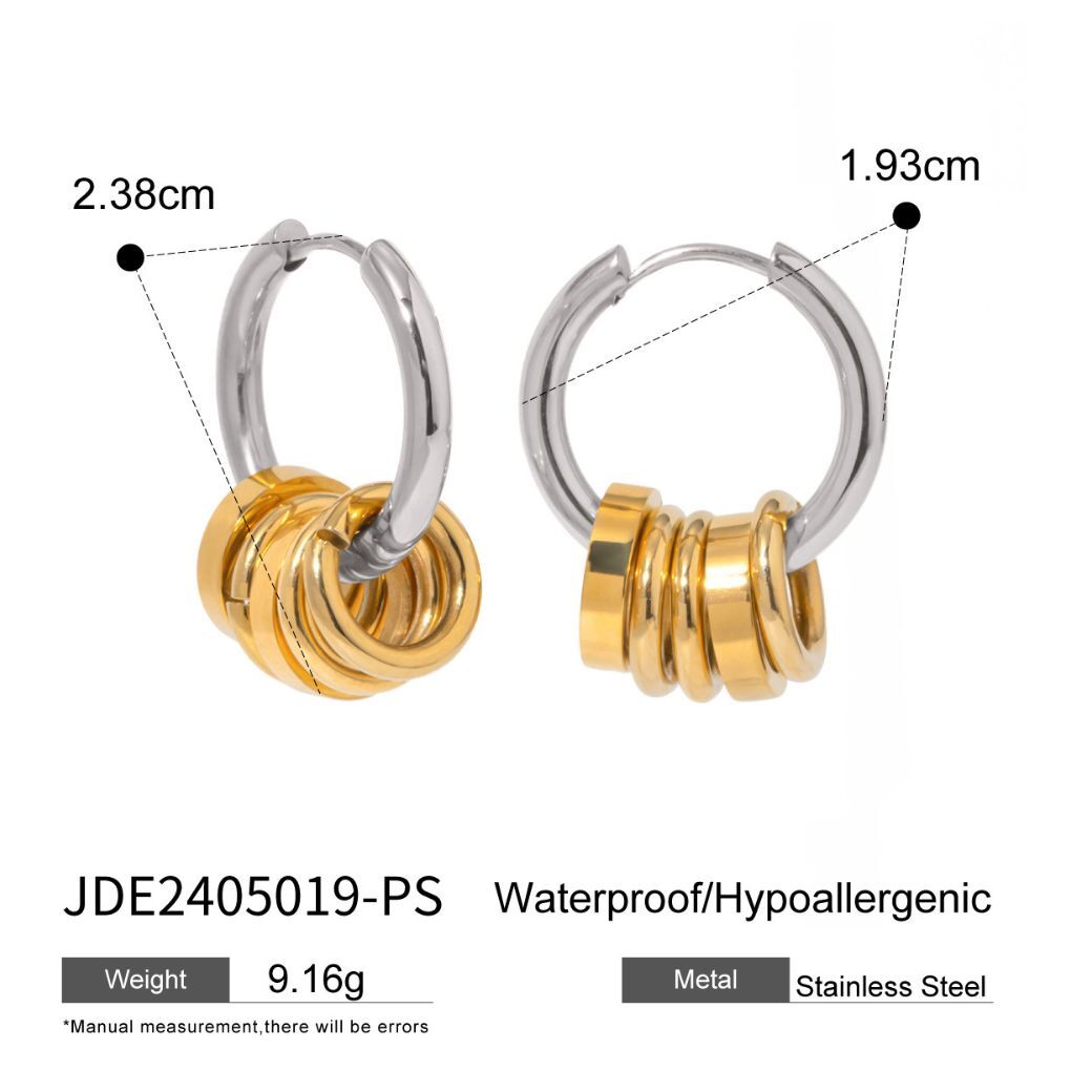 316L Hoop Bi-color Multi Ring Pierce 詳細画像1｜Misy Jewelry