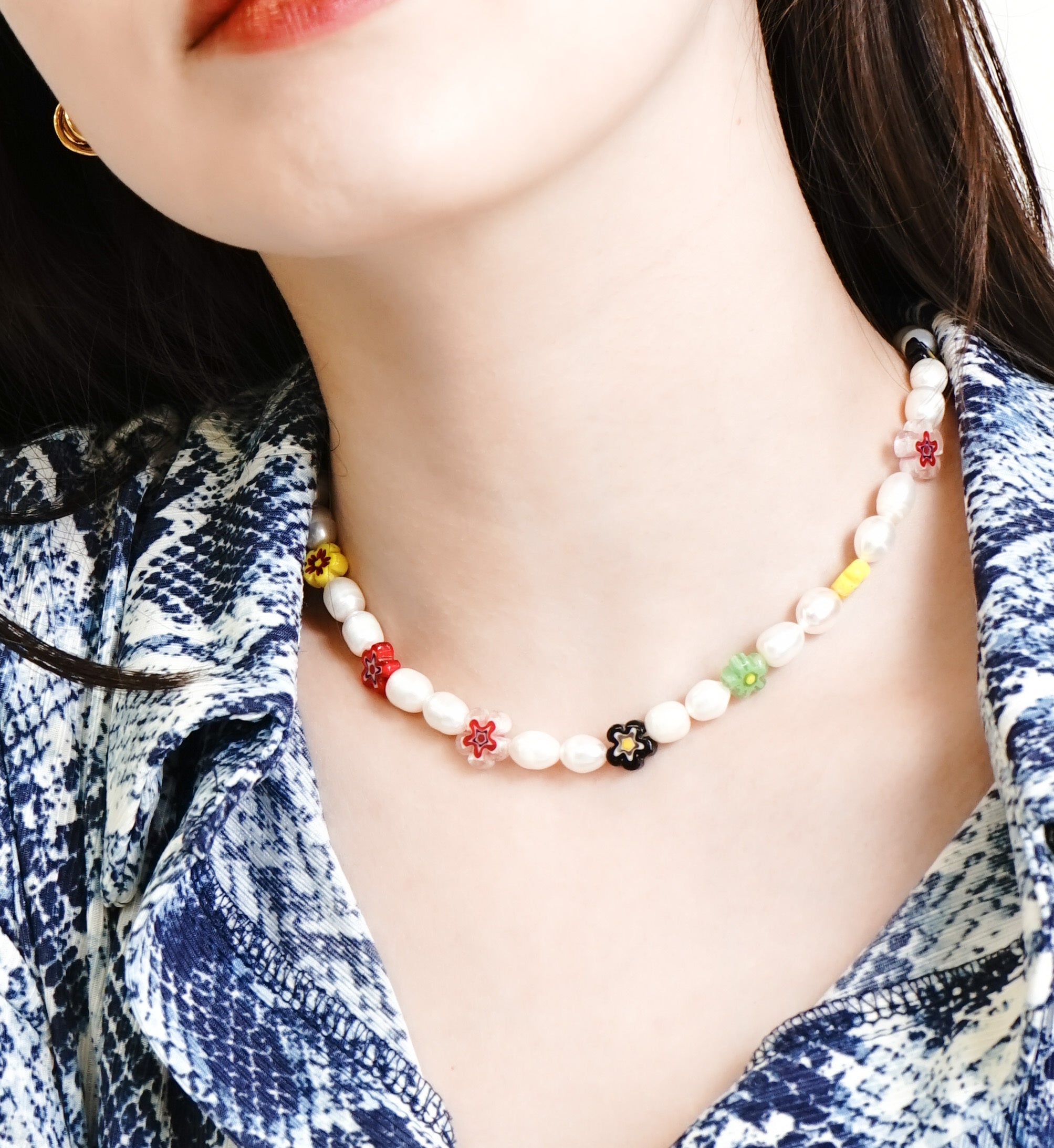 316L Millefiori Perl necklace 2