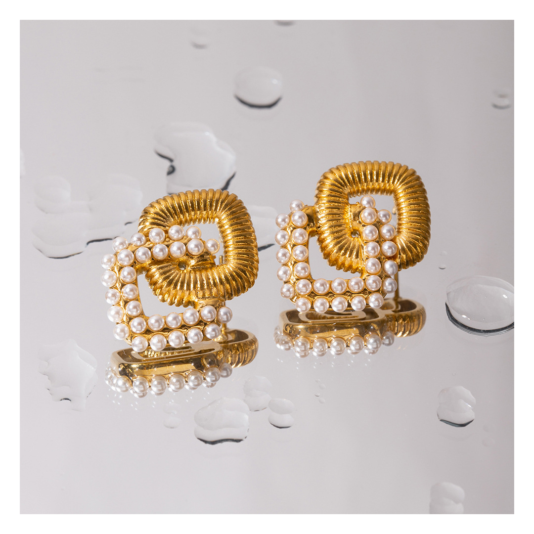 316L Square Perl Pierce — ディテール | リング | サージカルステンレス316L | Misy Jewelry