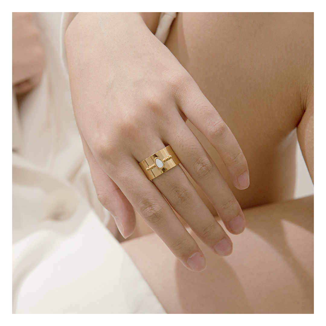 316L Shell Open Ring - リング｜Misy Jewelry