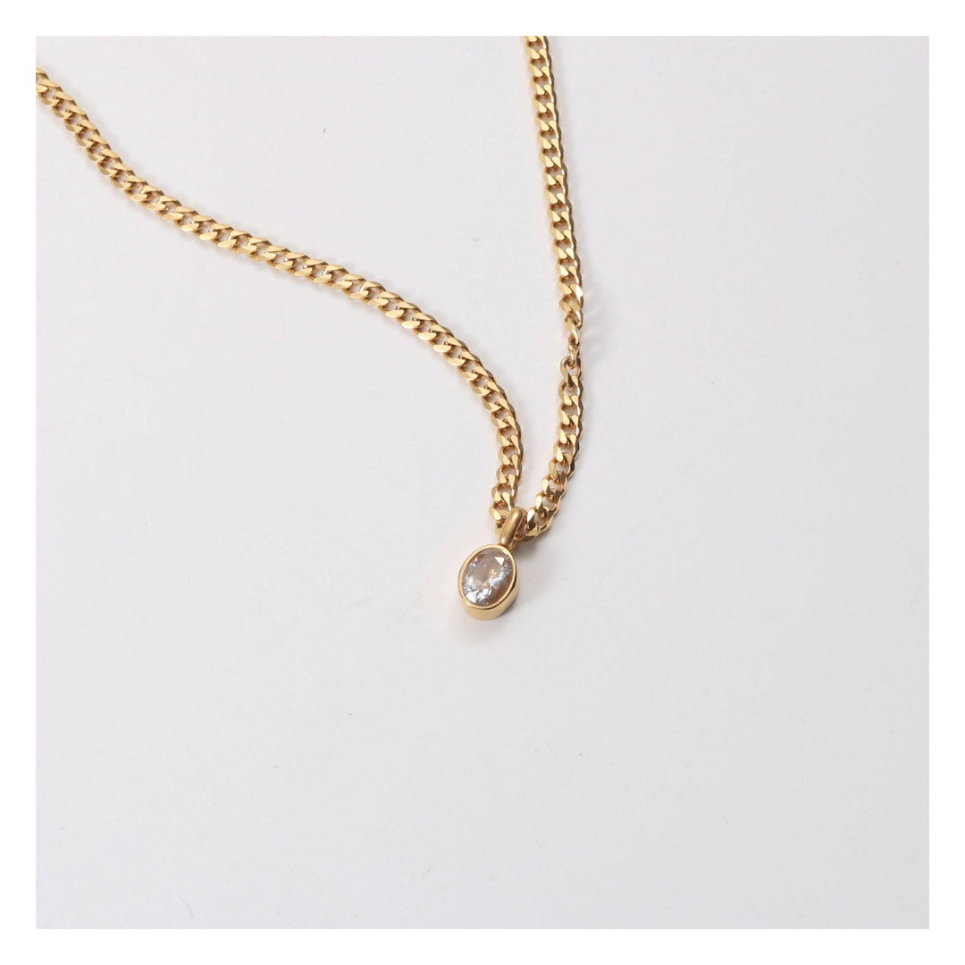 316L Zirconia Flat Necklace — ディテール | ネックレス | サージカルステンレス316L | Misy Jewelry